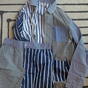 NWOT Alex Mill Striped Blue and White Pajama Set